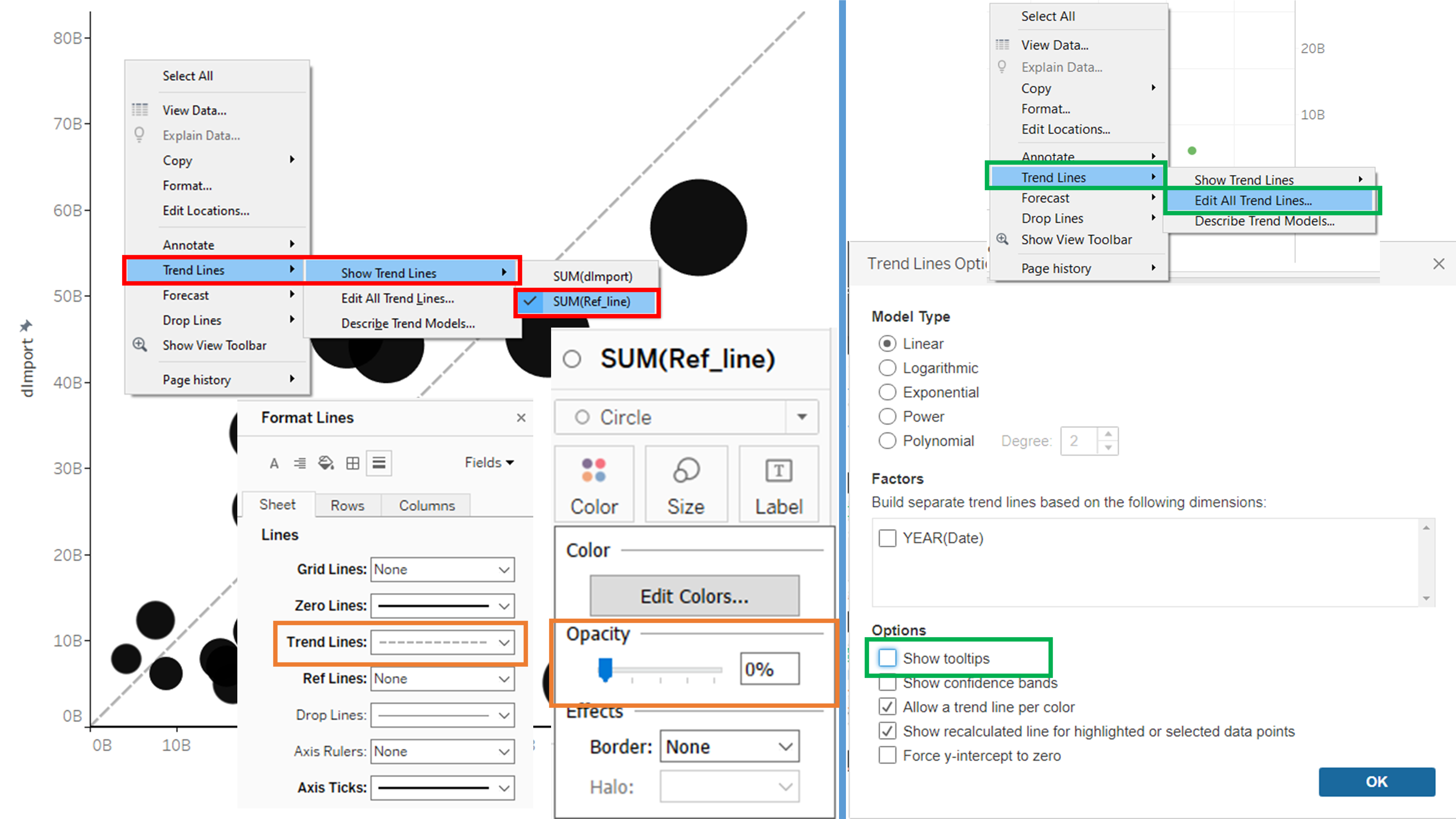 Add diagonal dotted line